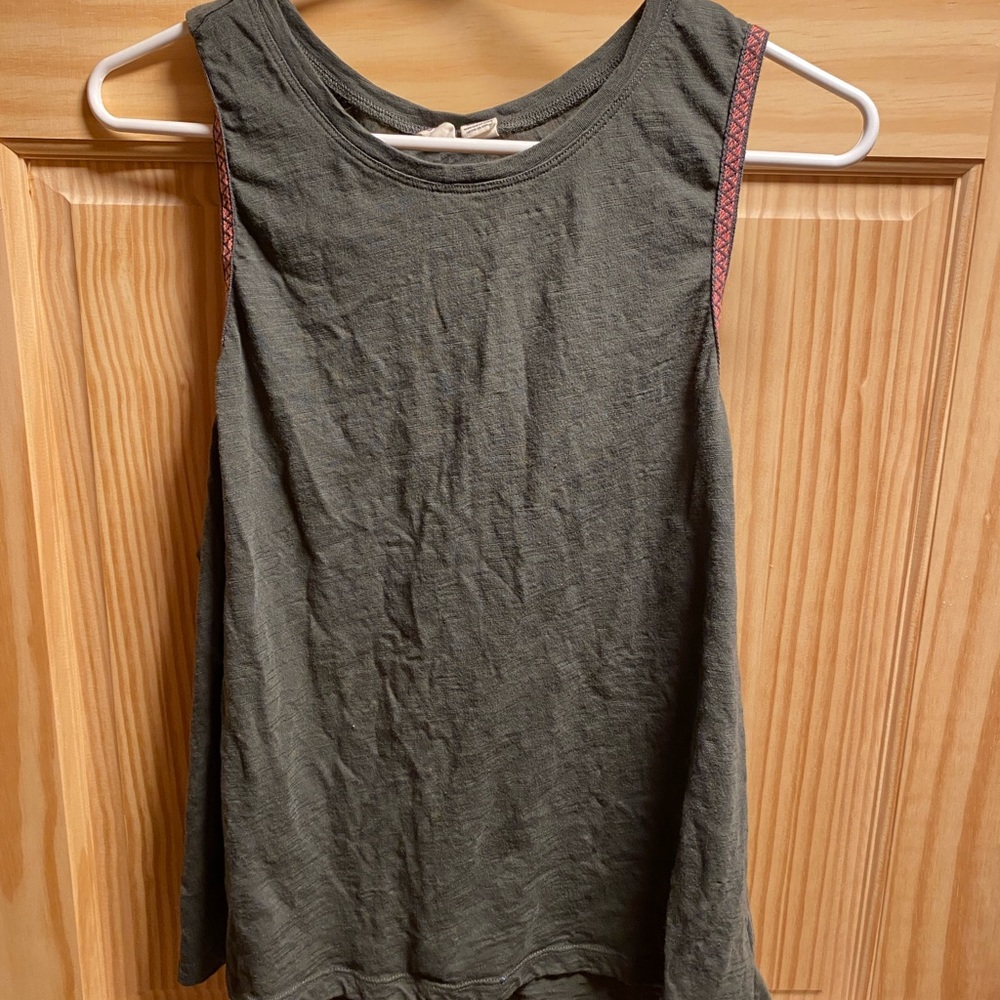Roxy green tank with cutouts